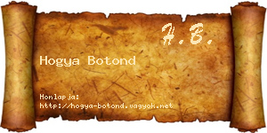 Hogya Botond névjegykártya